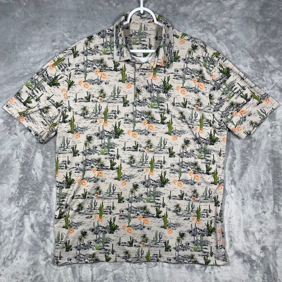 Ariat Tek Polo Shirt Men’s Golf Cactus Western Desert Size XL - Picture 1 of 9